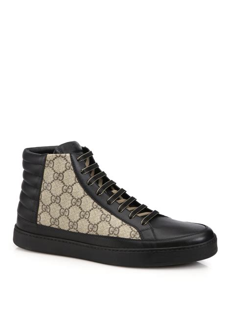 gucci gg supreme sneakers black|gucci supreme high top sneakers.